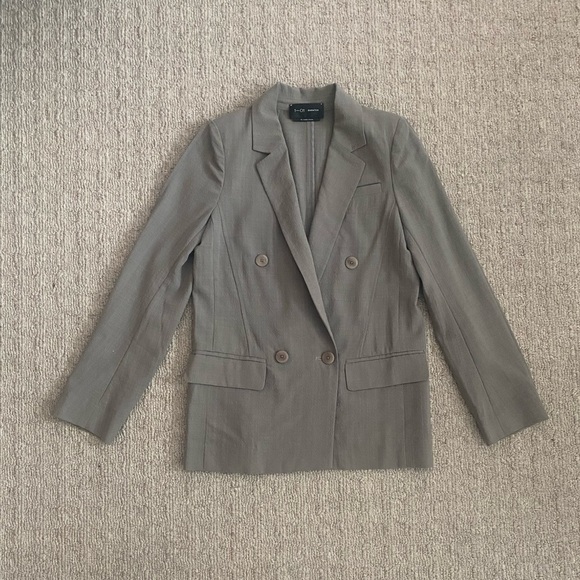 Aritzia Babaton Wool Blend Double Breasted Blazer sz 0 - Picture 2 of 5